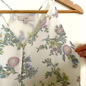 LOFT Floral Print Halter Style Cami Blouse Size XS